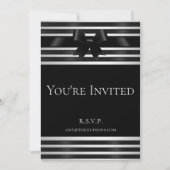 Zwarte strik met witte strepen Nieuwjaarsuitnodigi Kaart (Voorkant)