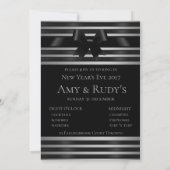 Zwarte strik met zilveren strepen Oud en Nieuw uit Kaart (Achterkant)