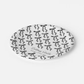 Zwarte strik papieren bordje (Gekanteld)