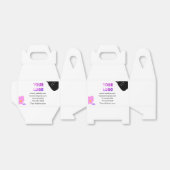 Zwarte strik roze paarse bloemen toevoegen logo bi bedankdoosjes (Uitgevouwen)