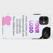 Zwarte strik roze paarse bloemen toevoegen logo bi Case-Mate iPhone case (Achterkant (horizontaal))