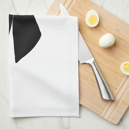 Zwarte strik theedoek (Quarter Fold)