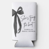 Zwarte Strik Trouwfeest Bruidsbruiloft Seltzer Blikjeskoeler (Achterkant)