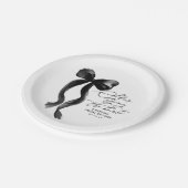 Zwarte strik trouwfeest bruidsfeest papieren bordje (Gekanteld)