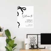 Zwarte strik trouwt de knoop Bruidsfeest Poster (Thuiskantoor)