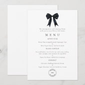Zwarte strik zakelijk logo kerstfeest menu kaart (Voorkant / Achterkant)