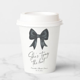 Zwarte strik Ze gaat trouwen Bruidsfeest Papieren Bekers