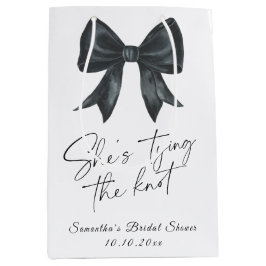 Zwarte strik Ze is getrouwd Bruidsfeest Medium Cadeauzakje