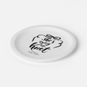 Zwarte strik ze knoopt de knoop bruidsfeest papieren bordje (Gekanteld)