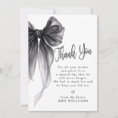 Zwarte Strik Zij Knoopt de Knoop Bedankkaart (Voorkant)