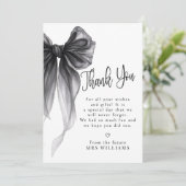 Zwarte Strik Zij Knoopt de Knoop Bedankkaart (Staand voorkant)