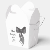 Zwarte strik zij knoopt de knoop bruidsfeest  bedankdoosjes (Geopend)