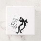 Zwarte Strik Zij Knoopt de Knoop Bruidsfeest Bedankjes Labels (In situ)