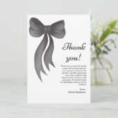 Zwarte strik Zij Knoopt de Knoop Bruidsfeest  Bedankkaart (Staand voorkant)