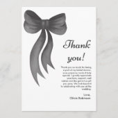 Zwarte strik Zij Knoopt de Knoop Bruidsfeest  Bedankkaart (Voorkant)