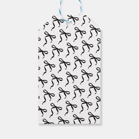 Zwarte Strik Zij Knoopt de Knoop Bruidsfeest Cadeaulabel (Achterkant)