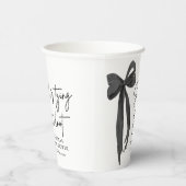 Zwarte strik zij knoopt de knoop bruidsfeest papieren bekers (Rechts)