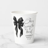 Zwarte Strik Zij Knoopt de Knoop Bruidsfeest Papieren Bekers (Achterkant)