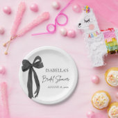 Zwarte Strik Zij Knoopt de Knoop Bruidsfeest Papieren Bordje (Feest)