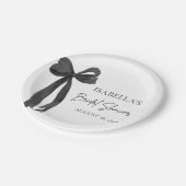 Zwarte Strik Zij Knoopt de Knoop Bruidsfeest Papieren Bordje (Gekanteld)