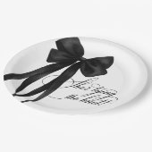 Zwarte strik Zij Knoopt de Knoop Bruidsfeest Papieren Bordje (Gekanteld)