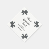 Zwarte Strik Zij Knoopt de Knoop Bruidsfeest Servet (Hoek)