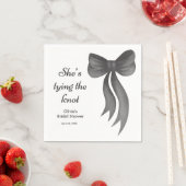 Zwarte Strik Zij Knoopt de Knoop Bruidsfeest  Servet (Insitu)