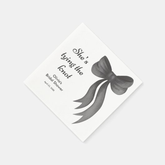 Zwarte Strik Zij Knoopt de Knoop Bruidsfeest  Servet (Hoek)