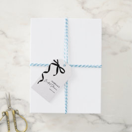Zwarte Strik Zij Knoopt de Knoop Bruidsmeisjesfees Cadeaulabel
