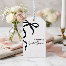 Zwarte Strik Zij Knoopt de Knoop Bruidsmeisjesfees Cadeaulabel