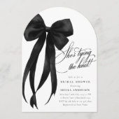 Zwarte strik Zij Krijgt De Knoop Bruidsmeisjesfees Kaart (Voorkant)