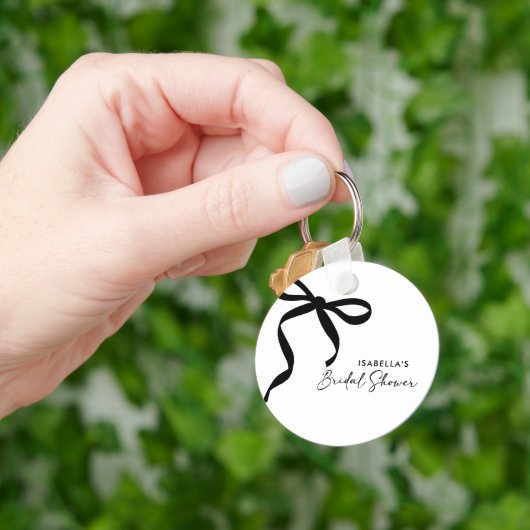 Zwarte strik zij maakt de knoop Bruidsfeest Sleutelhanger (Hand)