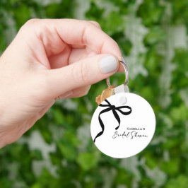 Zwarte strik zij maakt de knoop bruidsfeestje sleutelhanger