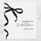 Zwarte strik zij maakt de knoop bruidsfeestje wijn etiket (Enkel label)