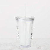 Zwarte strikdas en knopen Bruidsjonker trouwjurk Acryl Drinkbeker (Rechts)