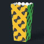 Zwarte strikdas herhaling geel groen bedankdoosjes<br><div class="desc">Stijl: Popcorn Favor Box 9, 5 cm x 8, 9 cm x 19 cm</div>