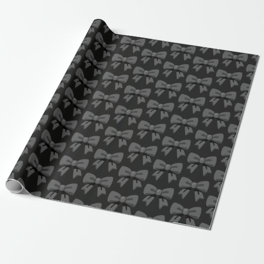 Zwarte Strikken Cadeaupapier (Uitgerold)