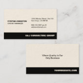 Zwarte stripe ecru professionele onderneming visitekaartje (Voorkant / Achterkant)