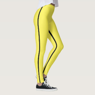 Zwarte Stripe Halloween-kostuum met gele inkomsten Leggings