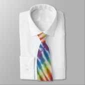 Zwarte Stripe Tie Dye Necktie Stropdas (Gebonden)