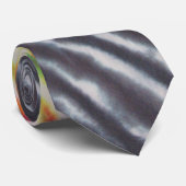 Zwarte Stripe Tie Dye Necktie Stropdas (Opgerold)