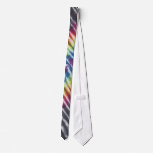 Zwarte Stripe Tie Dye Necktie Stropdas (Achterkant)