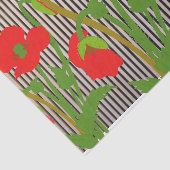 ZWARTE STRIPEN EN RODE POPPIËNTpapier Tissuepapier (Detail)