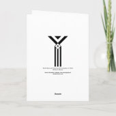 Zwarte Stripes en Chevrons met Monogram op wit Bedankkaart (Achterkant)