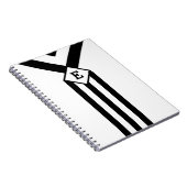 Zwarte Stripes en Chevrons met Monogram op wit Notitieboek (Rechterzijde)