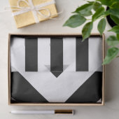 Zwarte Stripes en Chevrons met Monogram op wit Tissuepapier (Geschenk)