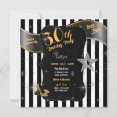 Zwarte Stripes Gold Stiletto's op 30e verjaardag Kaart (Voorkant)