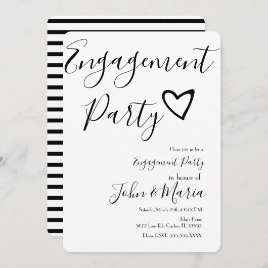 Zwarte Stripes Heart van de moderne supportoptie Kaart (Voorkant / Achterkant)