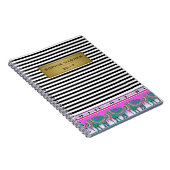 Zwarte Stripes  olifantenmoderne Notitieboek (Rechterzijde)