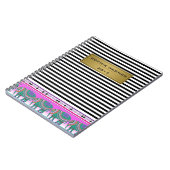 Zwarte Stripes  olifantenmoderne Notitieboek (Linkerzijde)